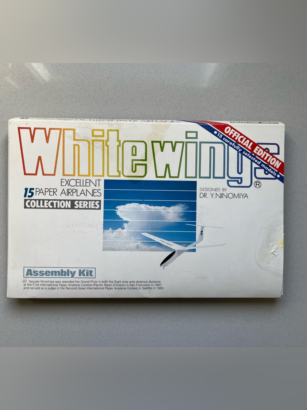 VINTAGE Whitewing Paper Airplane Kit - White 80s made in Japan